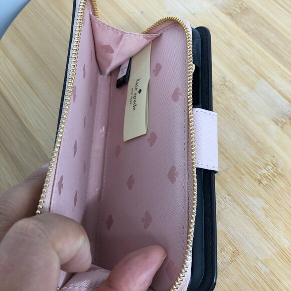 Kate Spade New York Cameron Zip Leather Wristlet for iPhone Xs Max (Warmvellum) - Picture 9 of 16